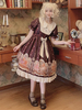 Sweet Lolita OP Kleid Bear Inventor Bedruckte Knöpfe Bögen Lolita One Piece Kleider