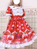 Sweet Lolita OP Kleid bedruckt Red Bows Rüschen Lolita One Piece Kleider
