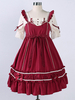 Sweet Lolita OP-Kleid Burgund Bögen Lolita One Piece Kleider