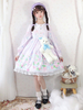 Sweet Lolita OP Kleid Cat Print Spitze Rüschen Lolita One Piece Kleider