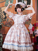 Sweet Lolita OP Kleid Dessert Bedruckte Schleifen Kurzarm Lolita One Piece Kleider