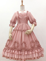 Sweet Lolita OP-Kleid Kreuz vorne Halbarm Lolita One Piece Kleider