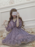 Sweet Lolita OP Kleid Lavendel Rüschen Lolita One Piece Kleider