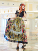 Sweet Lolita OP Kleid Neverland Blumendruck Ärmel Schwarz Schleifen Kaskadierende Rüschen Lolita Kleider