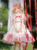 Sweet Lolita OP Kleid Neverland Blumendruck Weiße Schleifen Rüschen Lolita One Piece Kleider