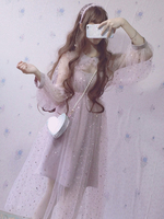 Sweet Lolita OP Kleid Pailletten Rüsche Tüll Lolita Einteiliges Kleid