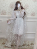 Sweet Lolita OP Kleid Rüschen Blume Tüll Weiß Lolita Einteiliges Kleid