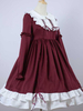 Sweet Lolita OP Kleid Rüschen Burgund Langarm Lolita One Piece Kleider
