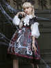 Sweet Lolita OP Kleid Schwarz Silber Langarm Polyester Dark Lolita Einteilige Kleider