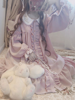 Sweet Lolita OP Kleid Stars Pink Ruffle Langarm Lolita One Piece Kleider