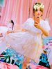 Sweet Lolita OP Kleid Stars Print Pink Rüschen Lolita One Piece Kleider