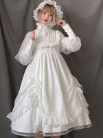 Sweet Lolita OP-Kleid-Weiß Rüschen Gigot Sleeve Lolita One Piece Kleider