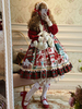 Sweet Lolita OP Kleid Weihnachtsmuster Langarm Polyester Rot Weihnachten Lolita One Piece Kleider