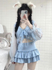 Sweet Lolita Outfits Babyblaues; ärmelloses; mit Nieten besetztes Umhang-Rock-Oberteil