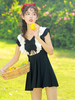 Sweet Lolita Outfits Schwarze Rüschen Ärmelloser Badeanzug