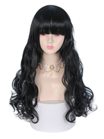 Sweet Lolita Perücken 66cm-95cm Hitzebeständiges faserschwarzes Lolita Zubehör