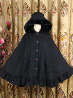 Sweet Lolita Poncho White Synthetikpaspel Winter Lolita Outwears