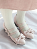 Sweet Lolita Pump Bow Riemchen Welpen Ferse Rosa Lolita Schuhe