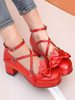 Sweet Lolita Pumps Bögen Runde Zehen Leder Lolita Schuhe