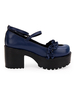 Sweet Lolita Pumps Heart Ausgeschnittene Lolita-Schuhe mit geraffter Plattform und dickem Absatz und runder Zehenpartie