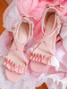 Sweet Lolita Sandalen Bögen Rüschen PU-Leder-Lolita-Sommer-Schuhe