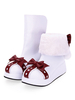 Sweet Lolita Schneestiefel Bow Pom Pom Two Tone Weiß Lolita Schuhe