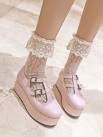 Sweet Lolita Schuhe Flatform Schnalle Leder Lolita Pumps