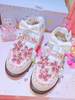 Sweet Lolita Schuhe Kristall Blumen Bogen runde Kappe Leder Lolita Pump Schuhe