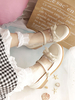 Sweet Lolita Schuhe Kuhfell Bowknot Ecru Weiß Lolita Pump