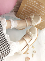 Sweet Lolita Schuhe Kuhfell Bowknot Ecru Weiß Lolita Pump