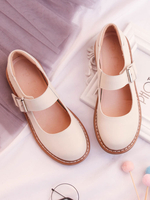 Sweet Lolita Schuhe Kuhhaut runde Zehe geschnürte Aprikose Lolita Footwear
