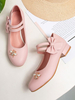 Sweet Lolita Schuhe Pink Bows Bee Leder Welpen Absatz Lolita Schuhe