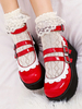 Sweet Lolita Schuhe Round Toe Leder Flatform Lolita Pumps