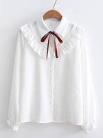 Sweet Lolita Shirt Rüschen Schleifen Langarm Lolita Top