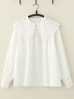 Sweet Lolita Shirt Spitzenkragen Baumwolle Weiß Lolita Top