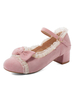 Sweet Lolita Shoes Lolita Pumps aus Micro-Wildleder mit rosa Schleife und hohem Absatz