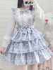 Sweet Lolita SK Hellhimmelblau Spitze Rüschen Polka Dot Schleife Spitze Lolita Röcke