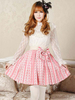 Sweet Lolita SK Print Bogen Plissee Rosa Lolita Rock