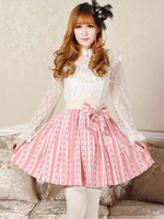 Sweet Lolita SK Print Bogen Plissee Rosa Lolita Rock