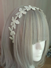 Sweet Lolita Stirnband Floral Pearl bestickt Ecru Weiß Lolita Hair Accessory