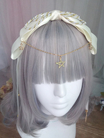 Sweet Lolita Stirnband Kette Bell Bow Ecru Weiß Lolita Hair Accessory