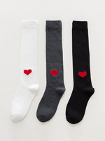 Sweet Lolita Stocking Weiß Strick Socken Herzen Muster Lolita Zubehör