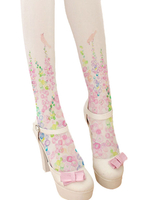 Sweet Lolita Stocking Weiße Applique Strumpfhose