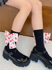 Sweet Lolita Strumpfhose Schwarz Schleifen Zubehör Polyester Zweifarbige Lolita Socken