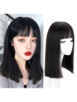 Sweet Lolita Wigs Medium Hitzebeständige Faser Schwarz Lolita Accessoires