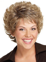 Synthetische Perücken Deep Apricot Curly Hitzebeständige Faser Tousled Short Frauen kurze Perücke für Frauen