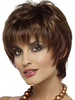 Synthetische Perücken Kaffeebraun Natural Wave Hitzebeständige Faser Tousled Short Damen Damen Short Perücke