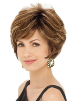 Synthetische Perücken Light Gold Curly Hitzebeständige Faser Tousled Short Damen Short Perücke für Frauen