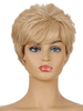 Synthetische Perücken Light Gold Curly Hitzebeständige Faser Tousled Short Damen Short Perücke für Frauen