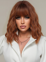 Synthetische Perücken Mahagoni Hitzebeständige Faser Kurze Mädchen Kurze Perücke Für Frauen